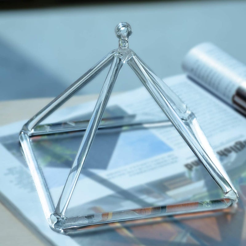 TOPFUND Crystal Singing Pyramid 4.5 inch with Carrying Case and Quartz Suede Mallet - Image 2